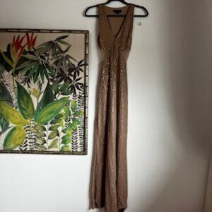 Marciano Gold Sequin Long Dress Women's XS